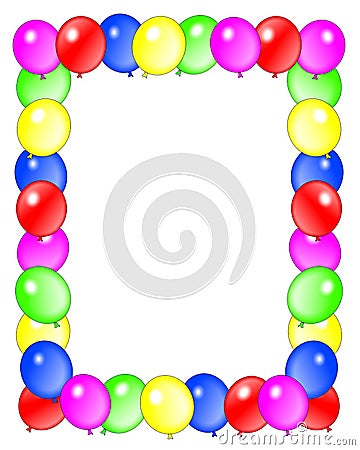 Space Birthday Party on Background  Birthday Card Or Stationery Frame  Border With Copy Space