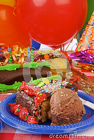  Cream Birthday Cake on Birthday Cake And Chocolate Ice Cream Stock Image   Image  20253041