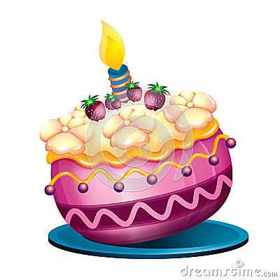Birthday Cake Cartoon on Illustration Style Birthday Cake For Your Party