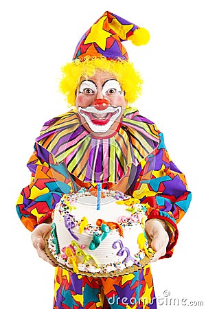 Circus Birthday Cakes on Birthday Clown With Cake Royalty Free Stock Photo   Image  17689345