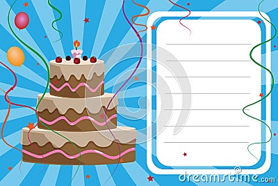 Vector Illustration: Birthday invitation card - boy. Im