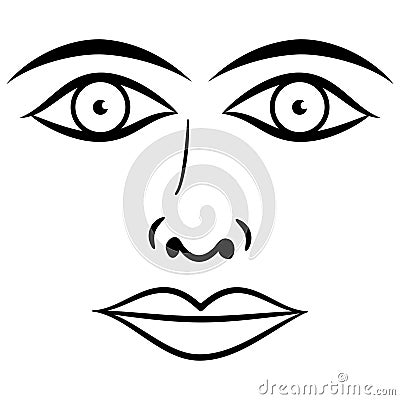 BLACK AND WHITE FACE VECTOR. (click image to zoom)