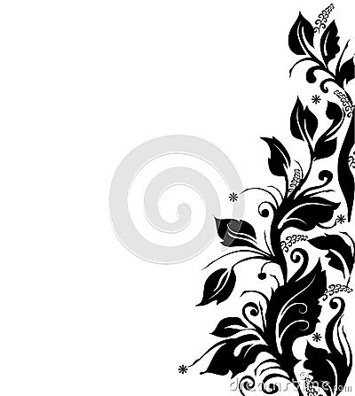 Royalty Free Stock Images: Black and white floral border