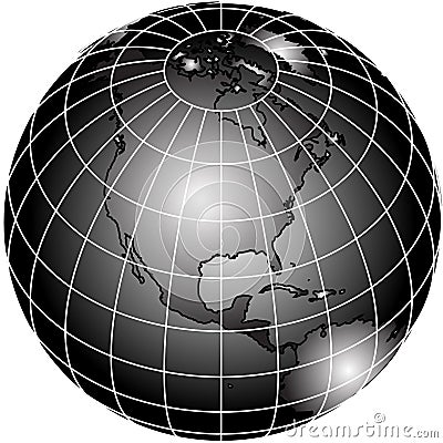 BLACK AND WHITE WORLD GLOBE (click image to zoom)