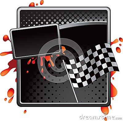Flag Auto Racing Nascar Symbol on Stock Photo  Black Halftone Racing Checkered Flag Advertisement  Image