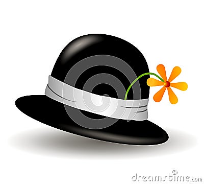 black and white flower clipart free. BLACK HAT WITH FLOWER CLIP ART