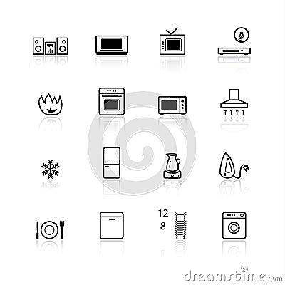 Household Appliances on Black Household Appliances Ico  Click Image To Zoom