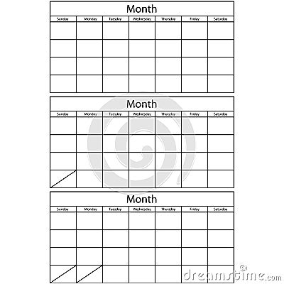 Month Calendar Blank on Blank Calendar 3 Templates  Click Image To Zoom