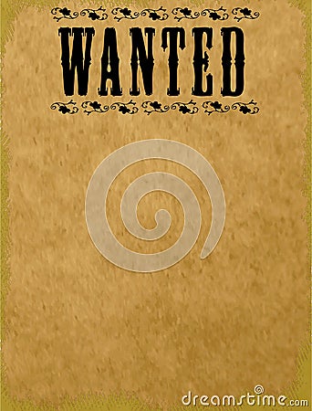 Royalty Free Vector on Royalty Free Stock Images  Blank Wanted Poster