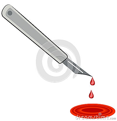 Stock Photo: Blood dripping from knife