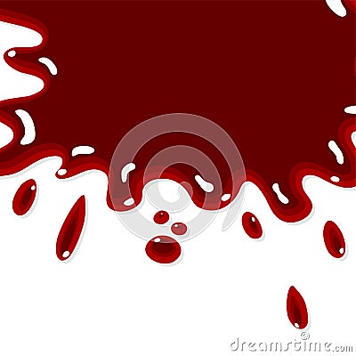 Blood splash with droplets over white background. Keywords: