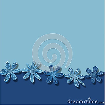 Flower Wallpaper on Blue Flowers Frame Wallpaper Background Royalty Free Stock Photography