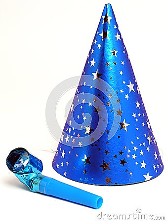 BLUE PARTY HAT AND NOISEMAKER Blue 