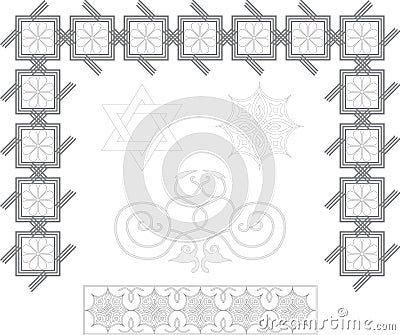 pattern design black and white. A border design pattern in