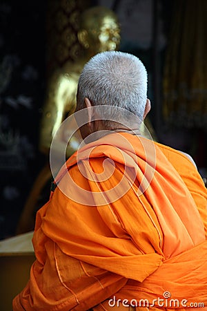 Buddhist Architecture on Buddhist Monk In Orange Robe Royalty Free Stock Photography   Image