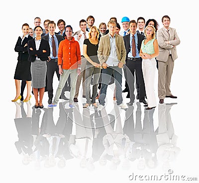 Business Groups And Different People In A Line Con