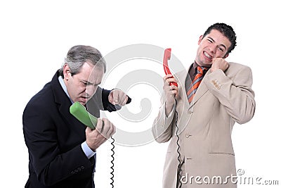 Businessmen Arguing On The Phone Stock Image