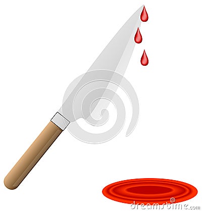 Stock Photography: Butcher knife dripping blood