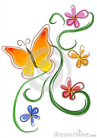 clip art flowers and butterflies. BUTTERFLY FLOWERS CLIP ART 01