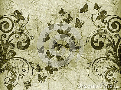 vintage wallpaper desktop background. Butterflies vintage style