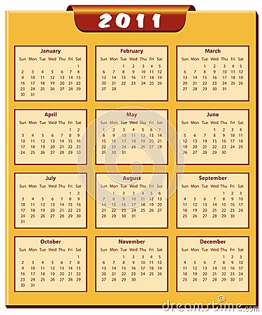 2011 Year Calendar on Stock Images  Calendar 2011 Year  Image  14918434