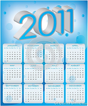 Calender 2011 on Vector Illustration  Calendar Design 2011  Image  17342198