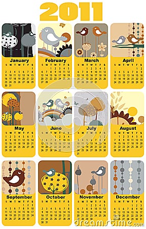 Calendar  2011 on Vector Illustration  Calendar For 2011  Image  16790445