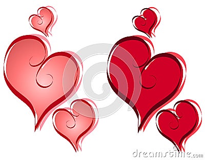 CALLIGRAPHY VALENTINE HEARTS CLIP ART (click image to zoom)