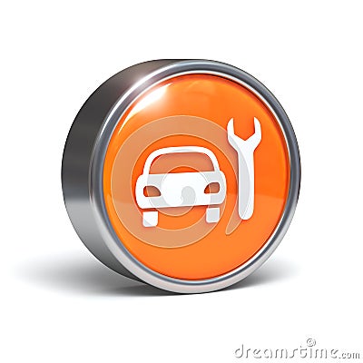  Cars on Car Service Icon   3d Button Stock Images   Image  16008614
