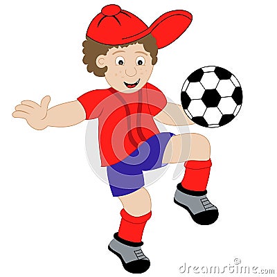 Cartoon Person on Cartoon Boy Playing Football Stock Photos   Image  8774883