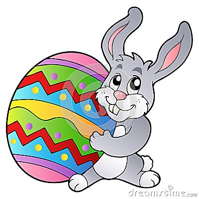 easter bunnies cartoon. CARTOON BUNNY HOLDING EASTER