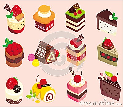 Fairy Birthday Cake on Cartoon Cake Icon Stock Photo   Image  18553140