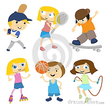 cartoon images of children playing. Royalty Free Stock Images: Cartoon children playing