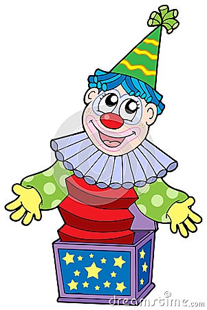 Clown  Birthday Party on Cartoon Clown In Box Royalty Free Stock Images   Image  8254059