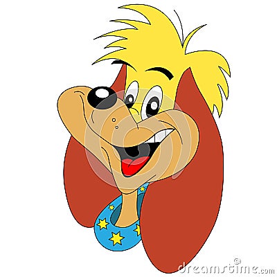 CARTOON DOG WITH CUTE SMILING FACE (click image to zoom)