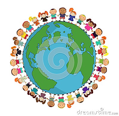 cartoon earth pics. CARTOON EARTH WITH KIDS (click