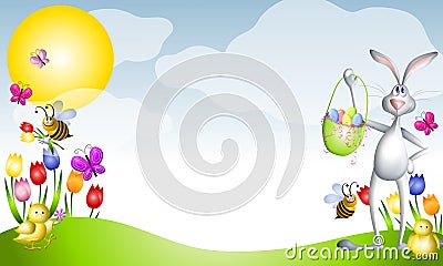 Easter Wallpaper Backgrounds on Cartoon Easter Animals Spring Scene Royalty Free Stock Photos   Image