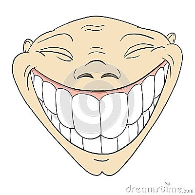 Funny Sign  Faces on Stock Photos  Cartoon Grotesque Funny Face With Big Toothy Smile