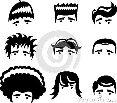 Stock Image: Cartoon hair styles