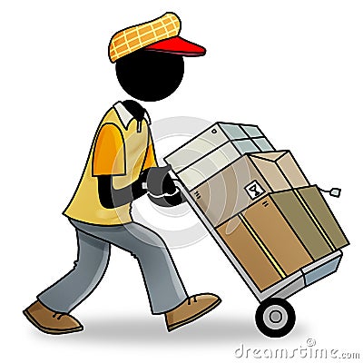 cartoon images of people at work. CARTOON ICON OF PEOPLE AT WORK - DELIVERY MAN