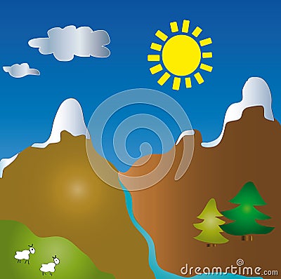 cartoon images of mountains. CARTOON LANDSCAPE OF MOUNTAIN