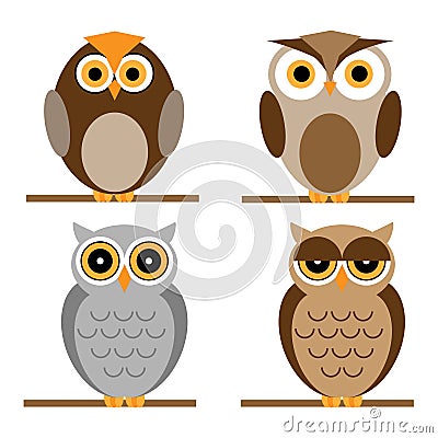 cartoon images of owls. CARTOON OWLS SET (click image