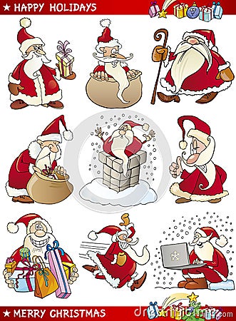 Cartoon Set Of Christmas Themes Stock Image - Image: 26439051