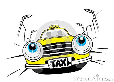 Cartoon  Exhaust on Cartoon Taxi Car Stock Photo   Image  12624570