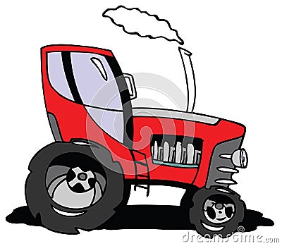 Cartoon  Exhaust on Cartoon Tractor Royalty Free Stock Image   Image  4357826
