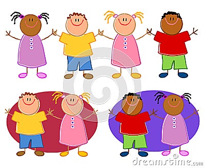 children holding hands template. CARTOONISH CHILDREN HOLDING