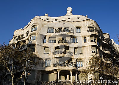 Casa Mila By Antonio Gaudi In Barcelona,Cata