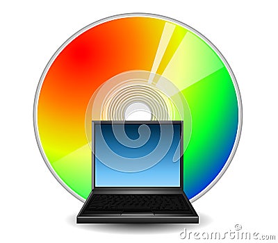 Computer Technology Logo on Cd Data Laptop Computer Logo  Click Image To Zoom