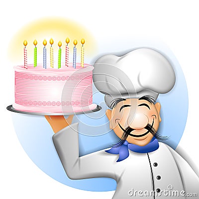 30th Birthday Cakes on Chef Holding Birthday Cake Royalty Free Stock Images   Image  5290169