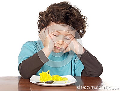 Child Eating Boring Stock Images